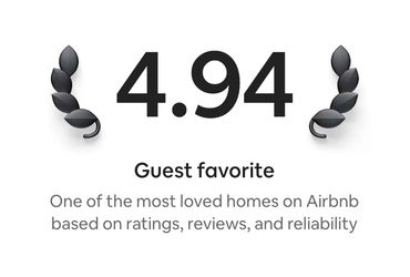 Airbnb home rated 4.94, a guest favorite for reliability and reviews.